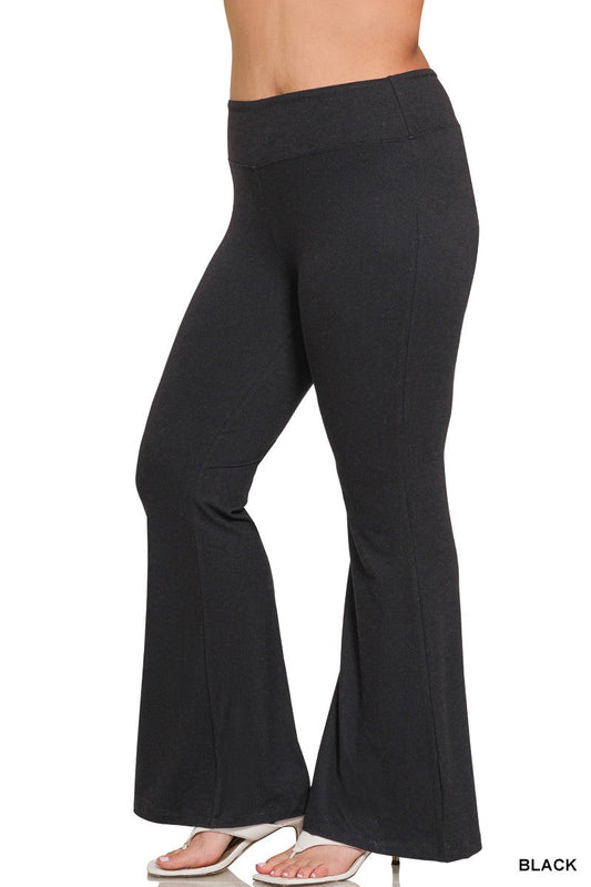 Zenana Plus Buttery Soft Flare Leg High Waist Yoga Pants SOUTHERN SUNDROP BOUTIQUE