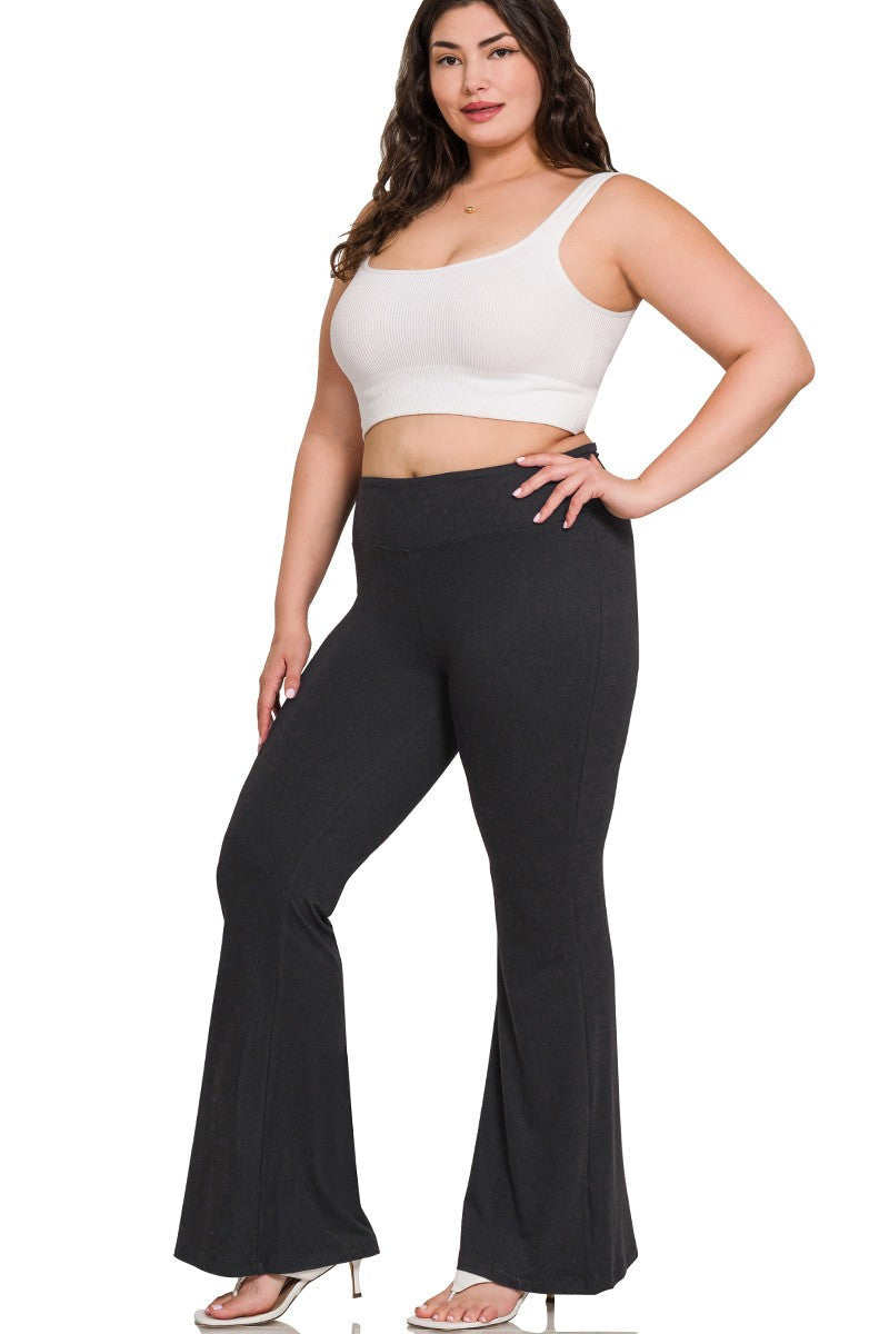 Zenana Plus Buttery Soft Flare Leg High Waist Yoga Pants SOUTHERN SUNDROP BOUTIQUE