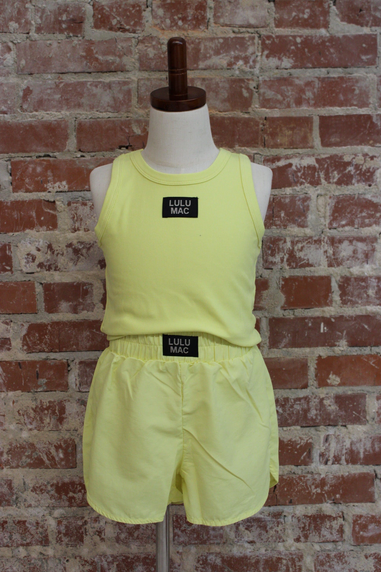Lulu Mac Youth 1000 Neon Yellow Athletic Shorts Girlie Girl Originals
