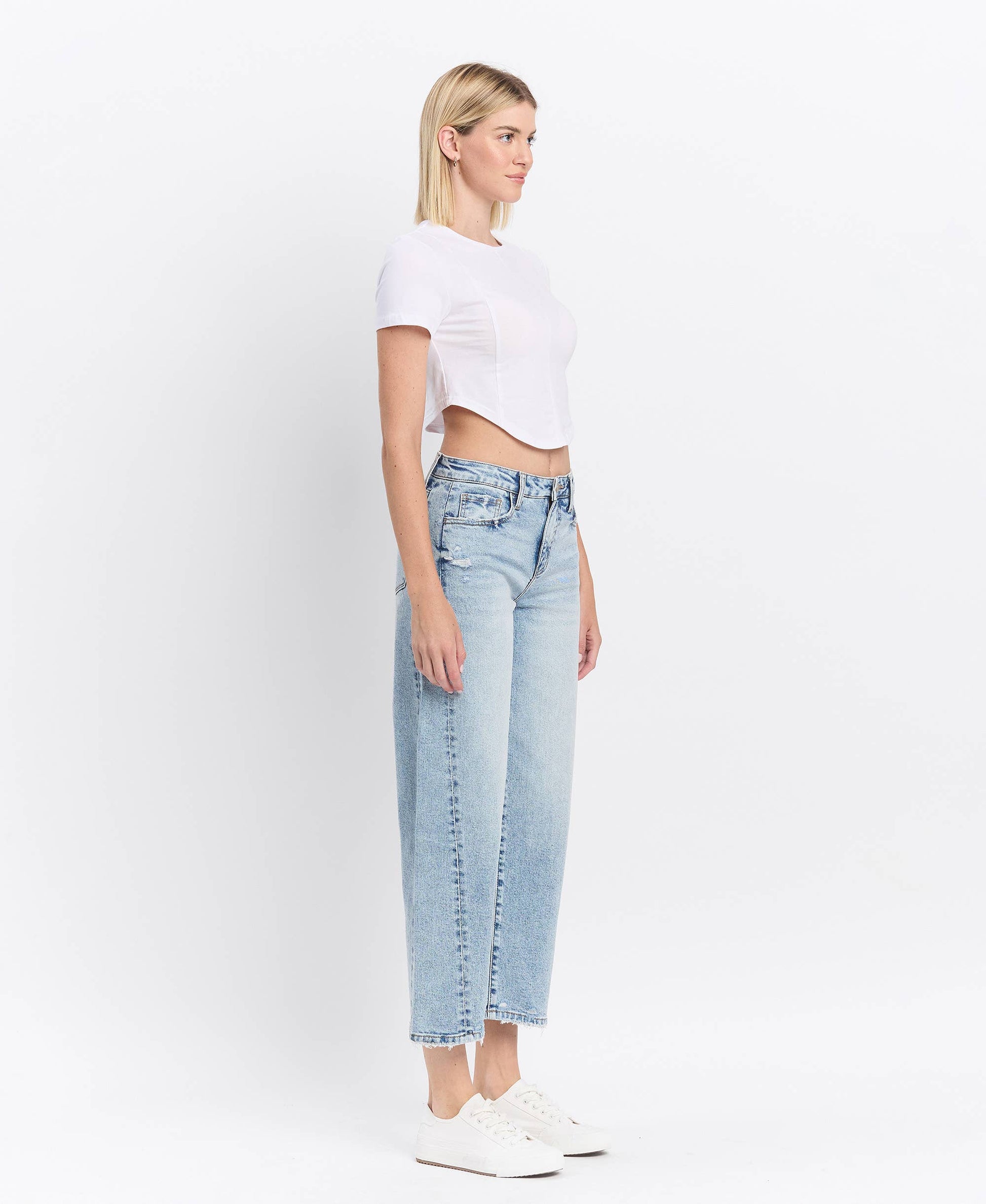 Lovervet by VERVET - HIGH RISE TWIST BARREL JEANS LV1502: PAPER TRAILS / 32 Lovervet by VERVET