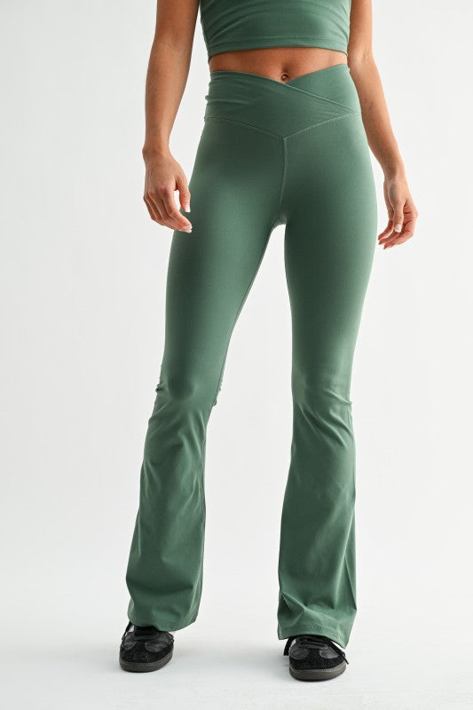 Mono B Silky Pine Zip-up Fleece Hoodie & Crossover Waist Yoga Pants Set SOUTHERN SUNDROP BOUTIQUE