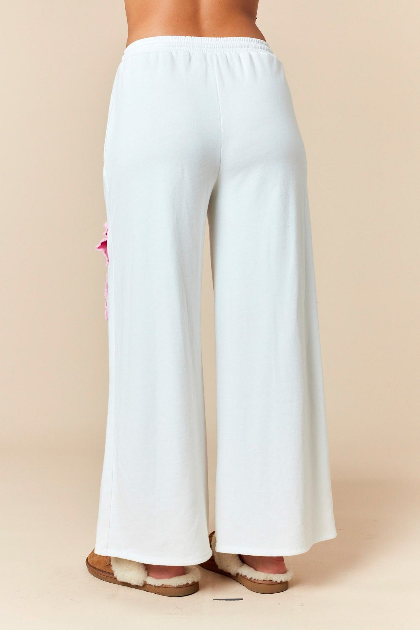 FANTASTIC FAWN Frayed Denim Bow French Terry Hi-low Sweatshirt And Pants Set SOUTHERN SUNDROP BOUTIQUE