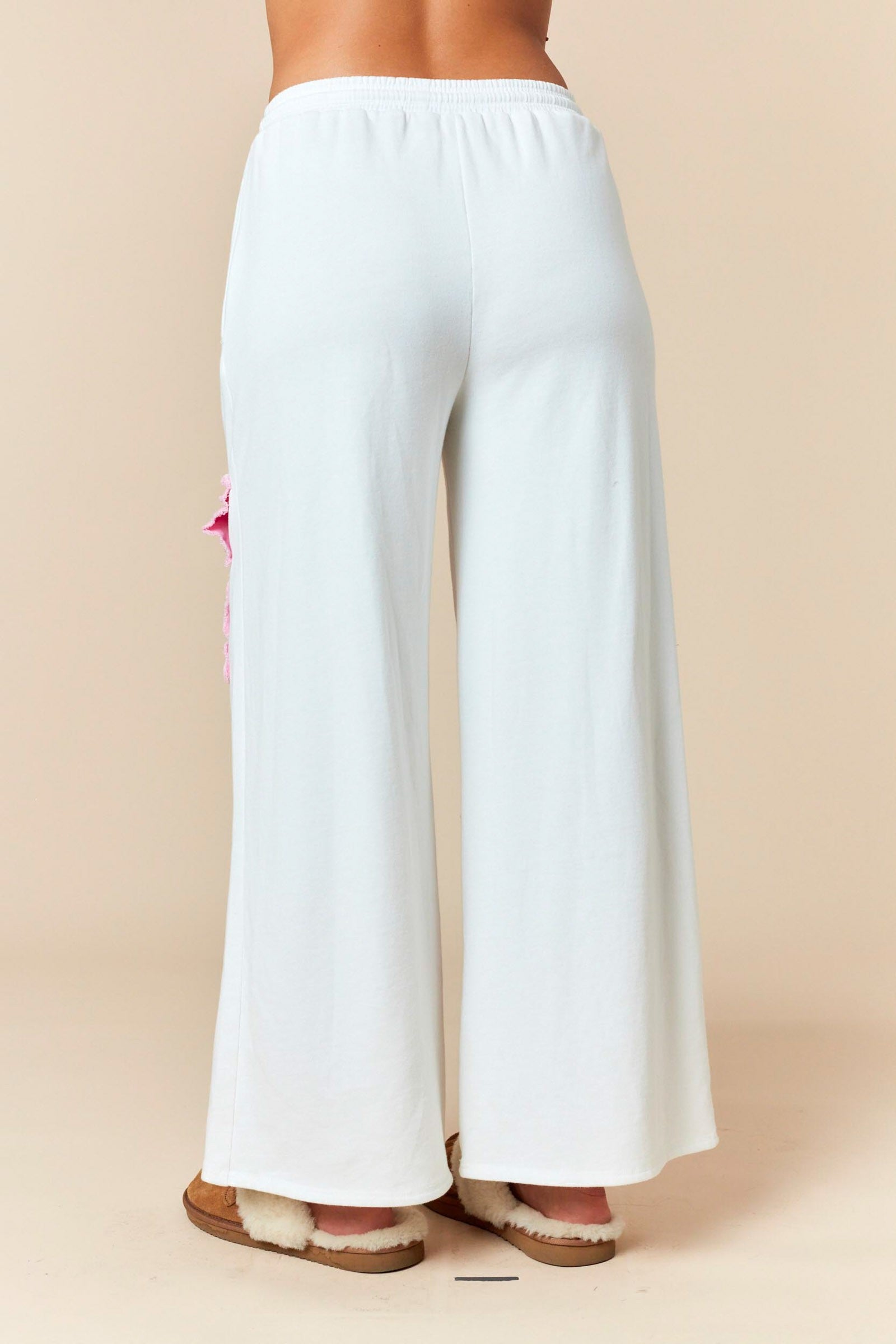 FANTASTIC FAWN Frayed Denim Bow French Terry Hi-low Sweatshirt And Pants Set SOUTHERN SUNDROP BOUTIQUE