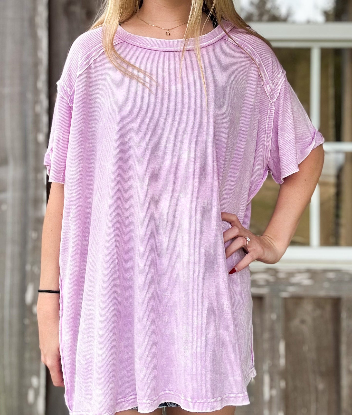ZENANA WASHED RIBBED SHORT SLEEVE BOAT-NECK TOP SOUTHERN SUNDROP BOUTIQUE