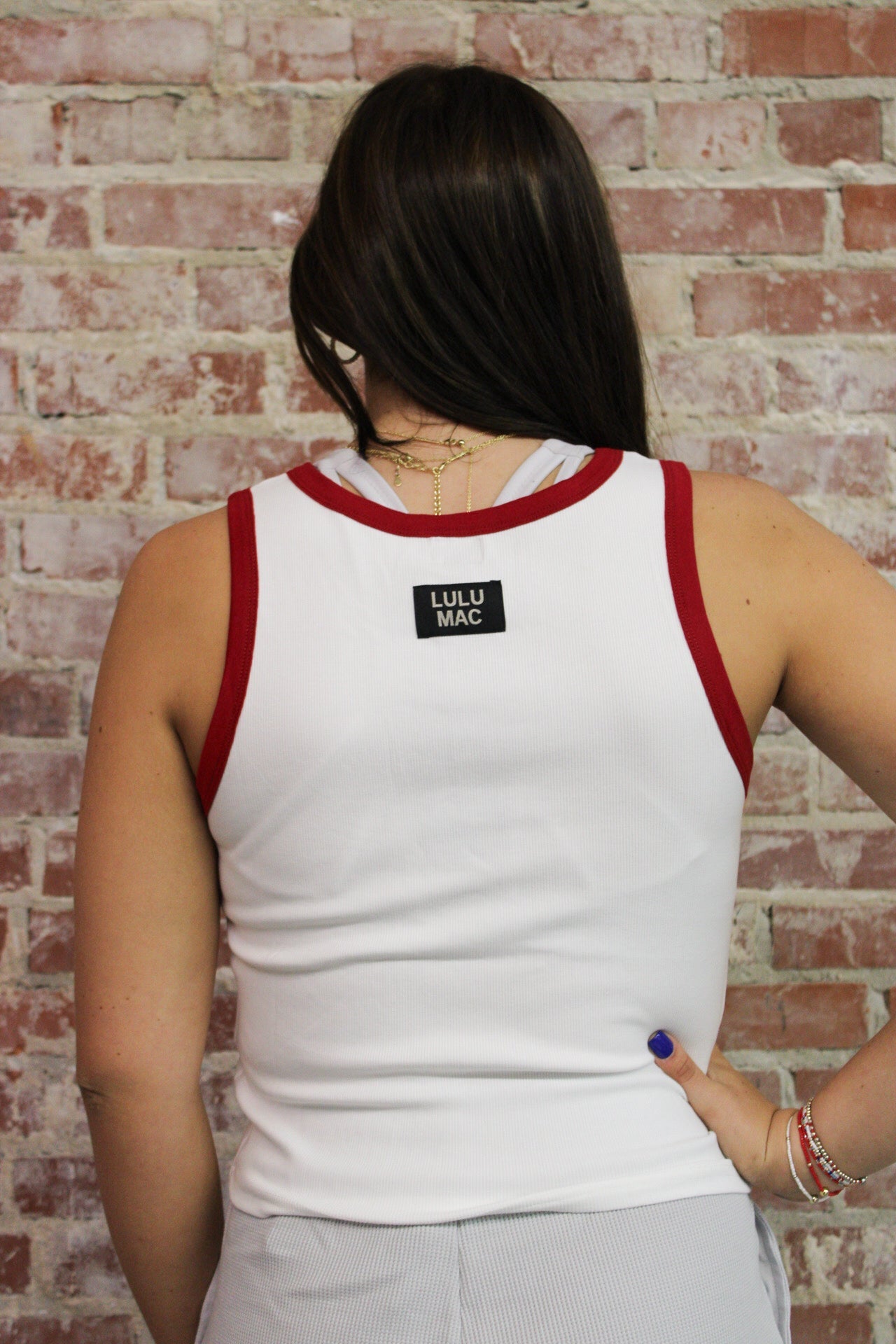 Lulu Mac Cardinal Red Lettering Tank Top Girlie Girl Originals