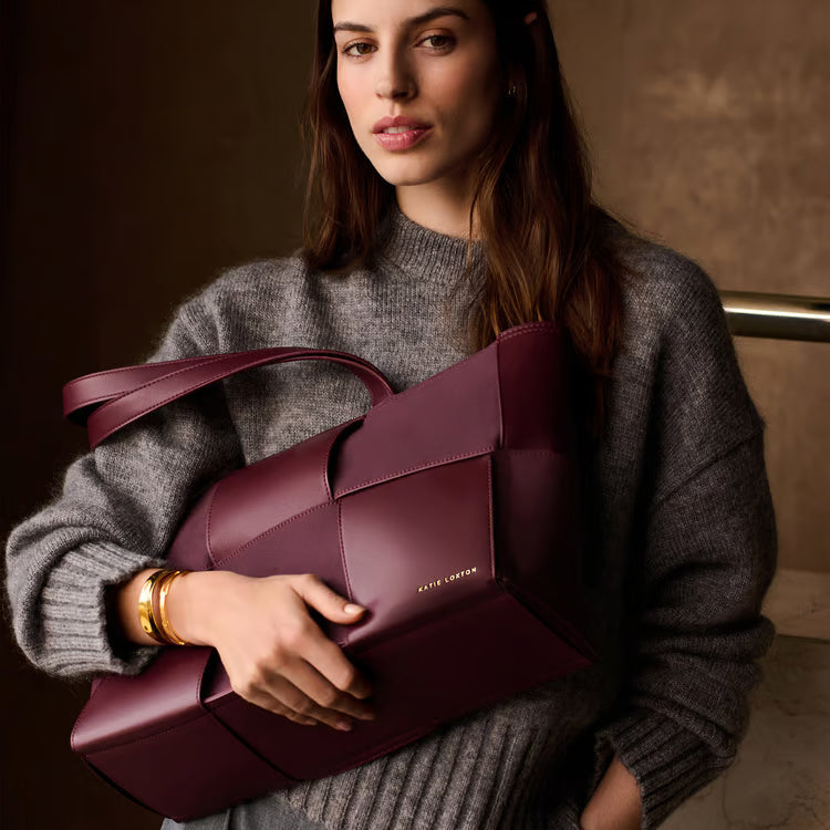 Katie Loxton Taya Woven Suedette Cherry Tote Back TAYA WOVEN