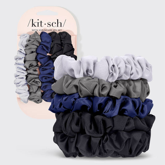 KITSCH - Satin Petite Scrunchies 5pc Set- Midnight KITSCH