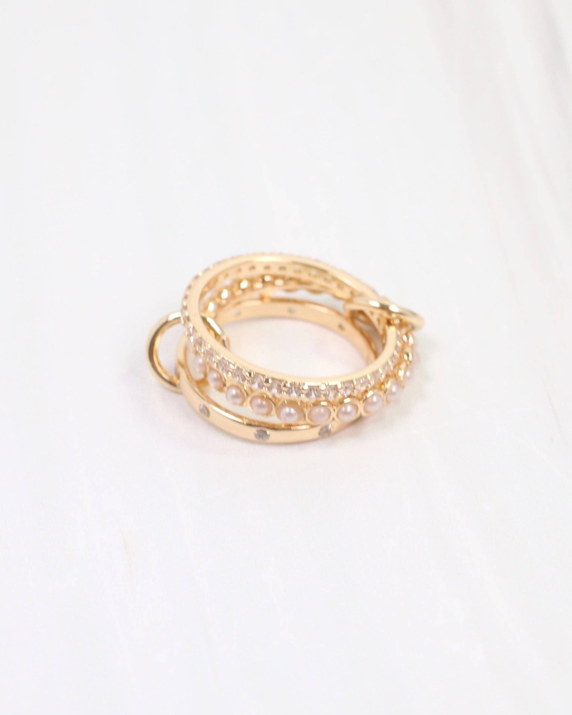 Caroline Hill - Caldwell Interlocking CZ Ring WR Gold: Default Caroline Hill