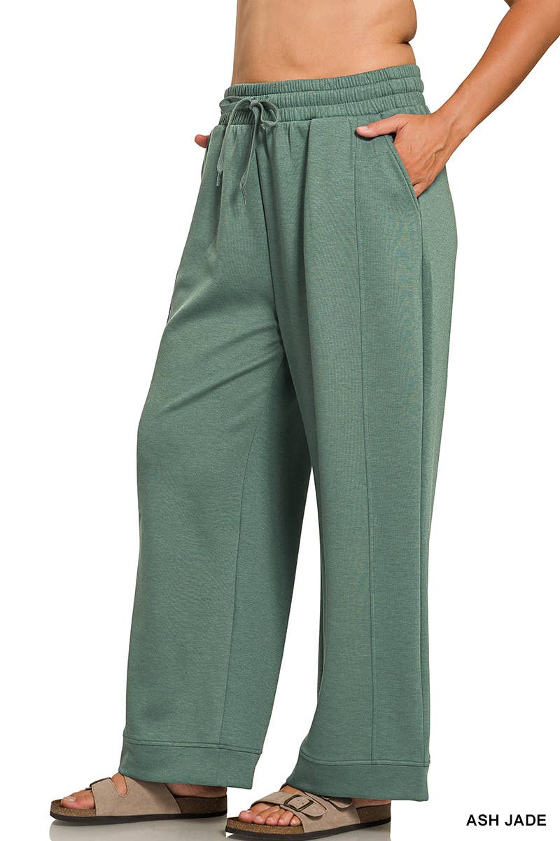 Vanilla Monkey - Plus Scuba Drawstring Pants: SAND BEIGE / 2-2-1(1X-2X-3X) Vanilla Monkey