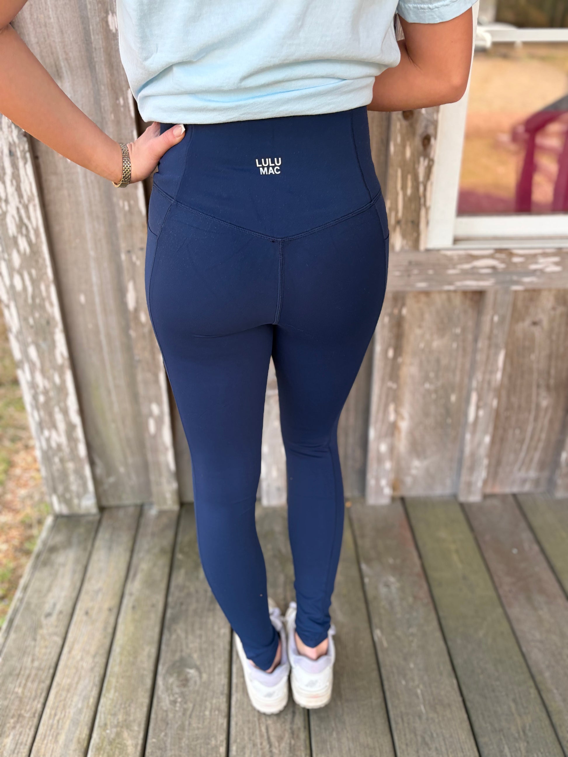 Lulu Mac Navy Solid Leggings Girlie Girl Originals