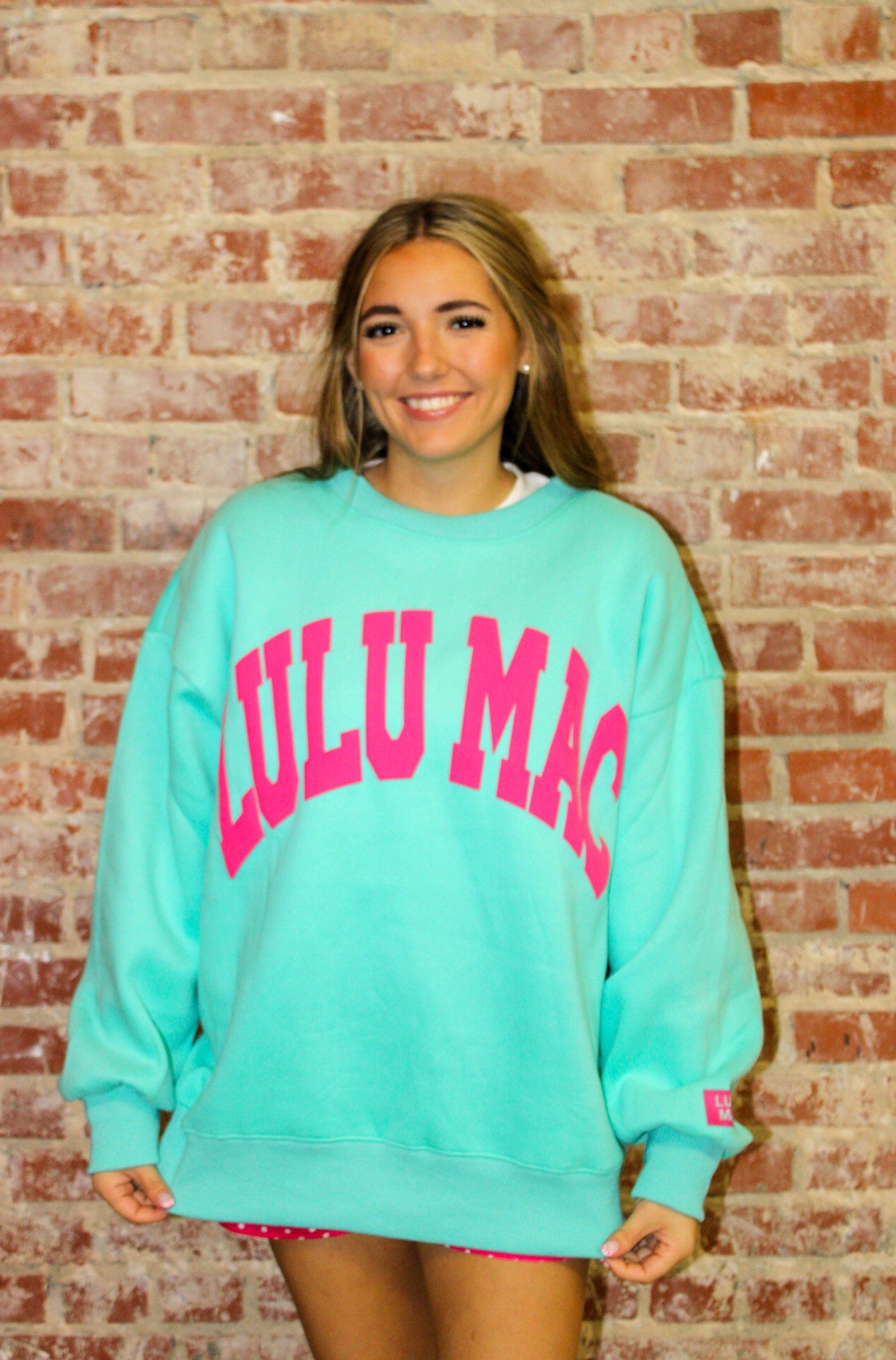 Lulu Mac Mint And Hot Pink Puff Sweatshirt Girlie Girl Originals