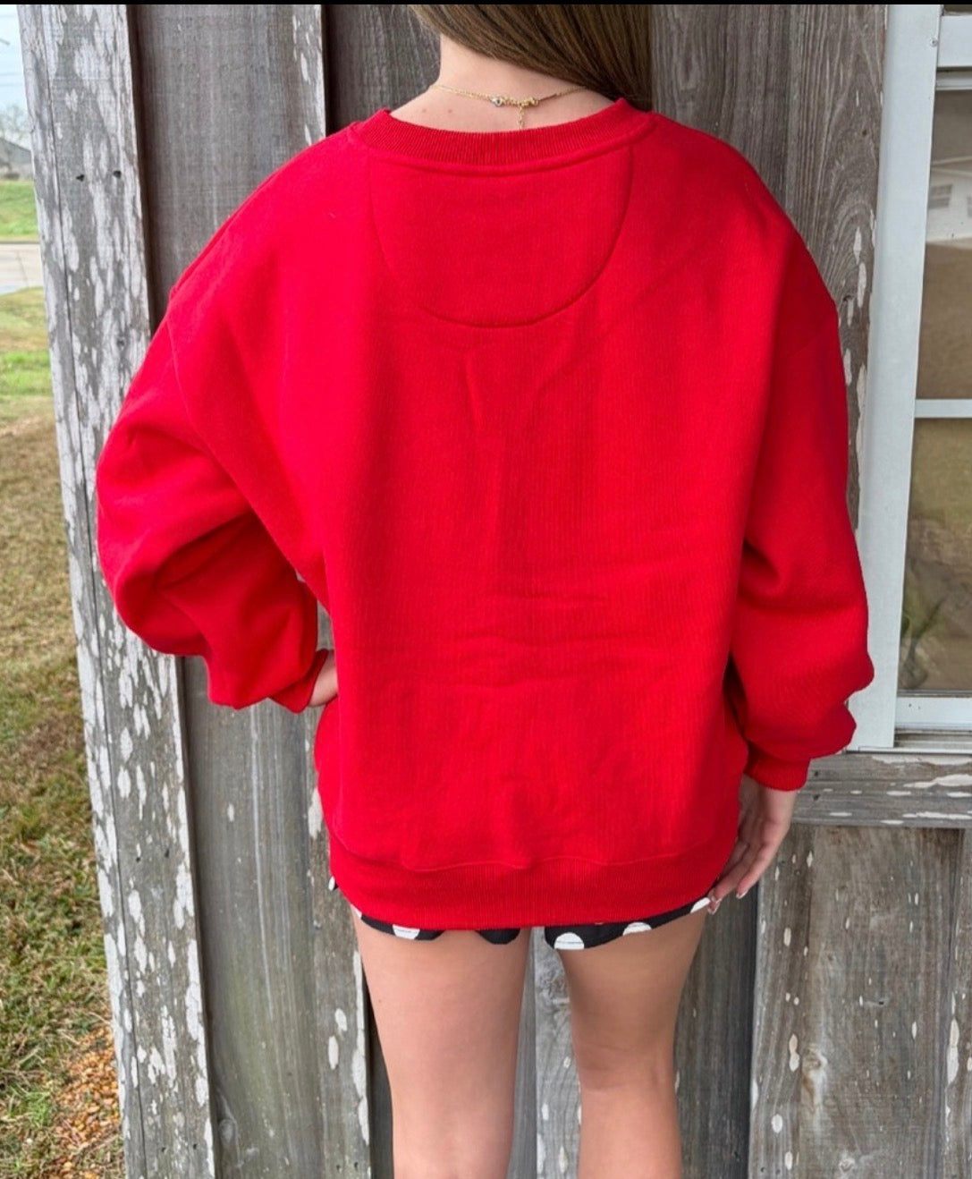 Lulu Mac Red/Black Stitch Sweater Top Girlie Girl Originals