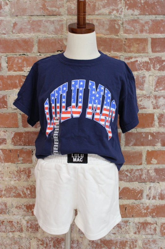 LULU MAC KIDS WHITE TERRY CLOTH SHORTS Girlie Girl Originals