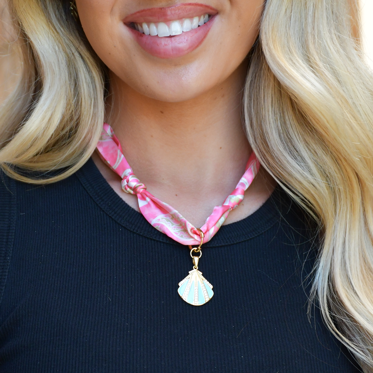 Girlie Girl Originals - TW-1004 SCARF NECKLACE WITH CHARM Girlie Girl Originals