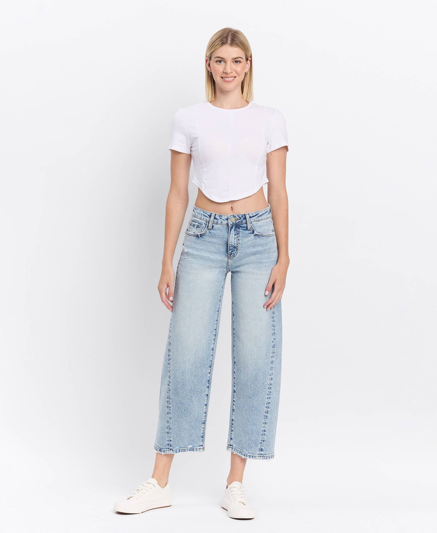 Lovervet by VERVET - HIGH RISE TWIST BARREL JEANS LV1502: PAPER TRAILS / 32 Lovervet by VERVET