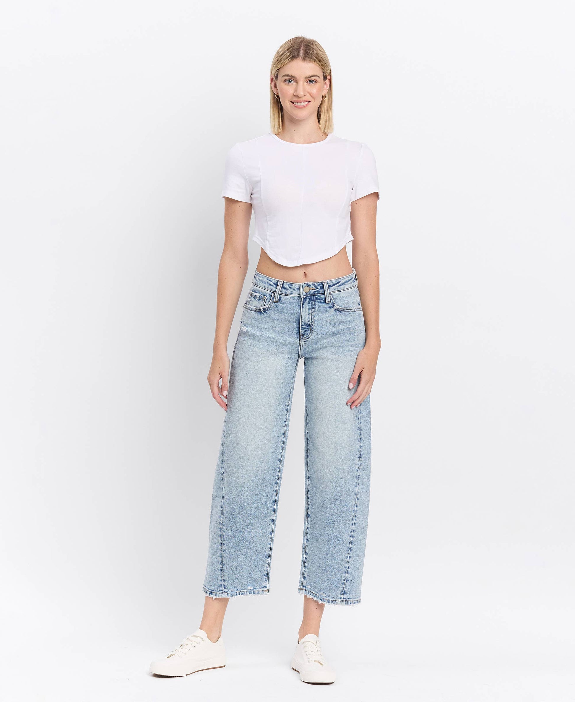 Lovervet by VERVET - HIGH RISE TWIST BARREL JEANS LV1502: PAPER TRAILS / 32 Lovervet by VERVET