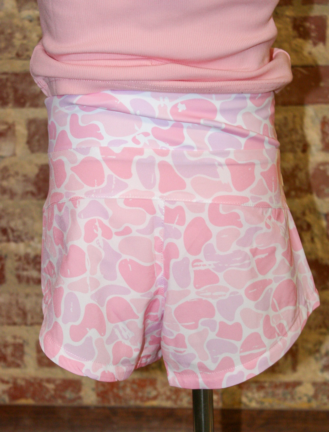 Fieldstone Youth Pink Camo Active Shorts Fieldstone
