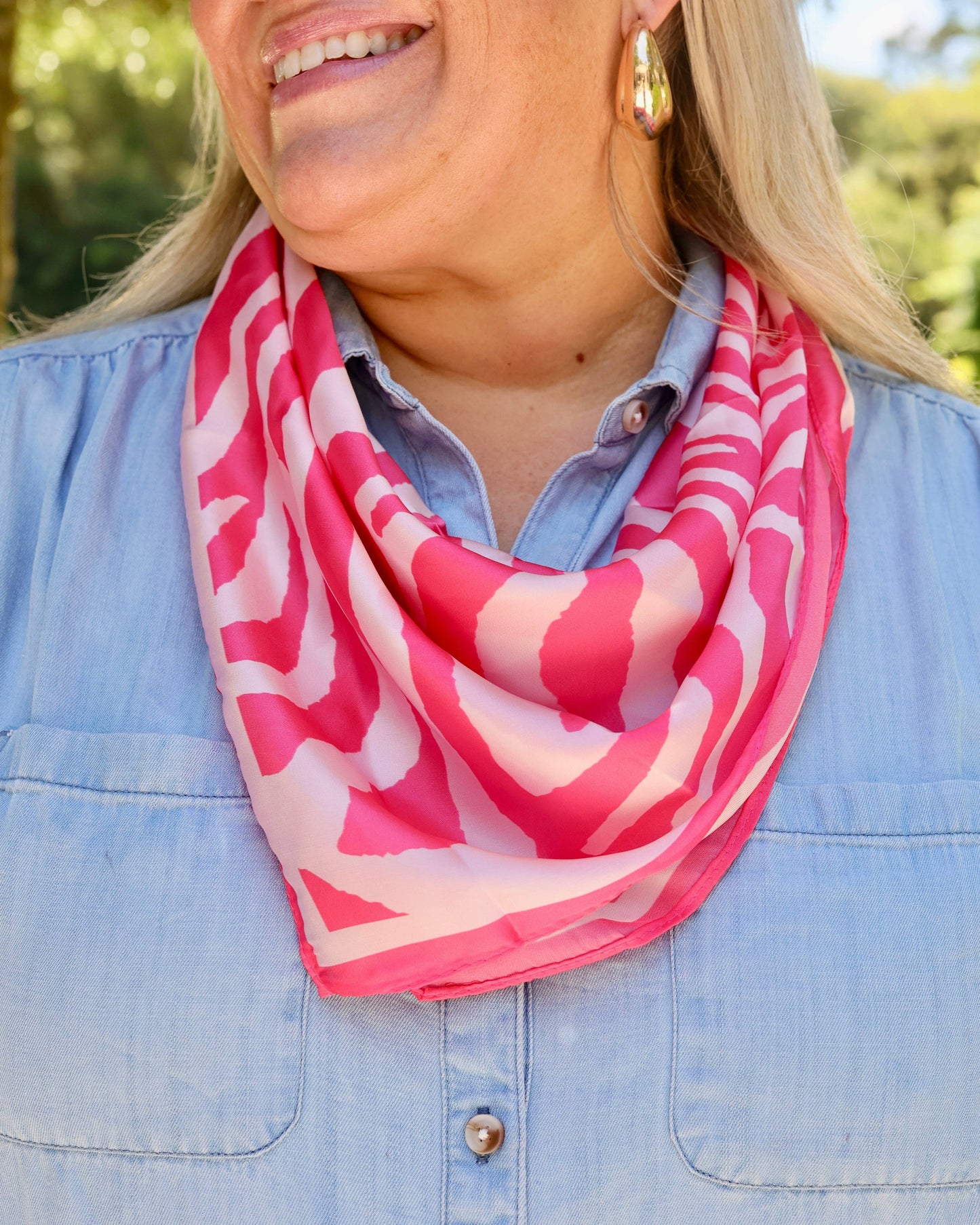 Caroline Hill - Ellie Zebra Print Scarf PINK: Default Caroline Hill