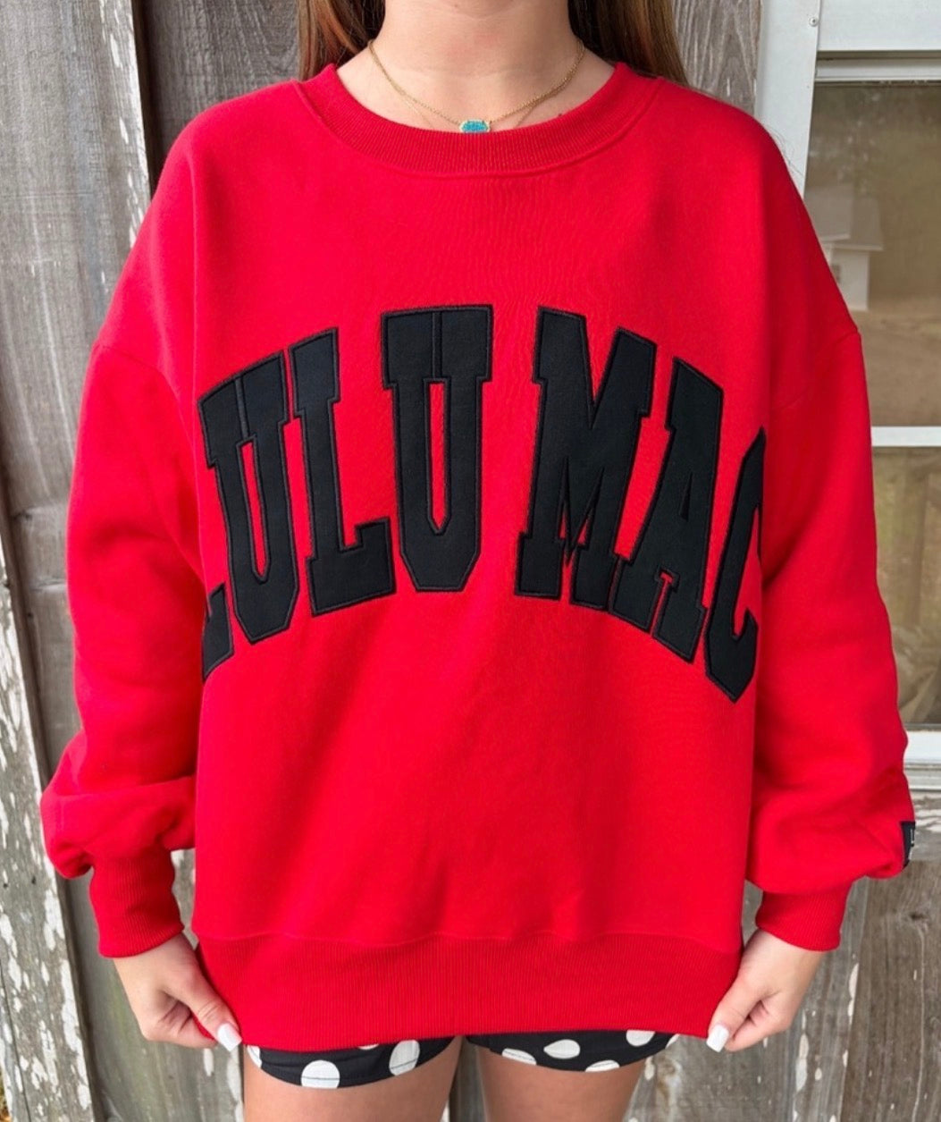 Lulu Mac Red/Black Stitch Sweater Top Girlie Girl Originals