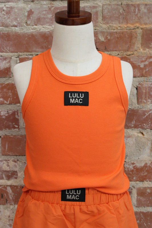 Lulu Mac Youth 1000 Orange Solid Tank Top Girlie Girl Originals
