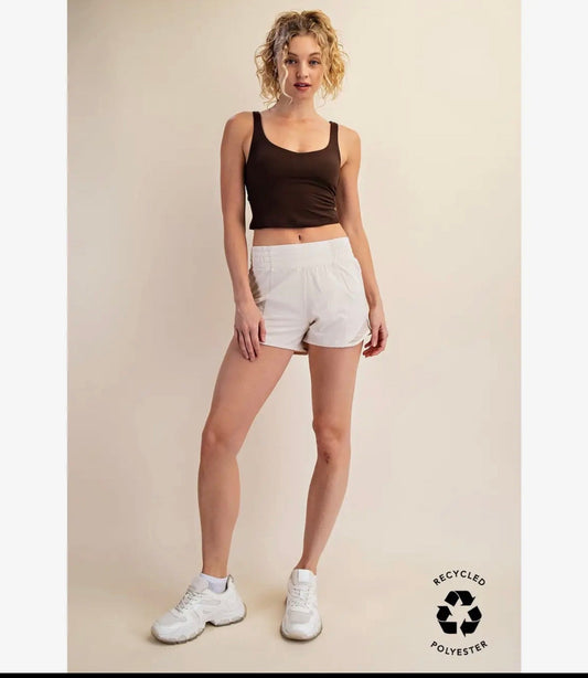 Rae Mode White Recycled Active Shorts With Mesh Rae Mode