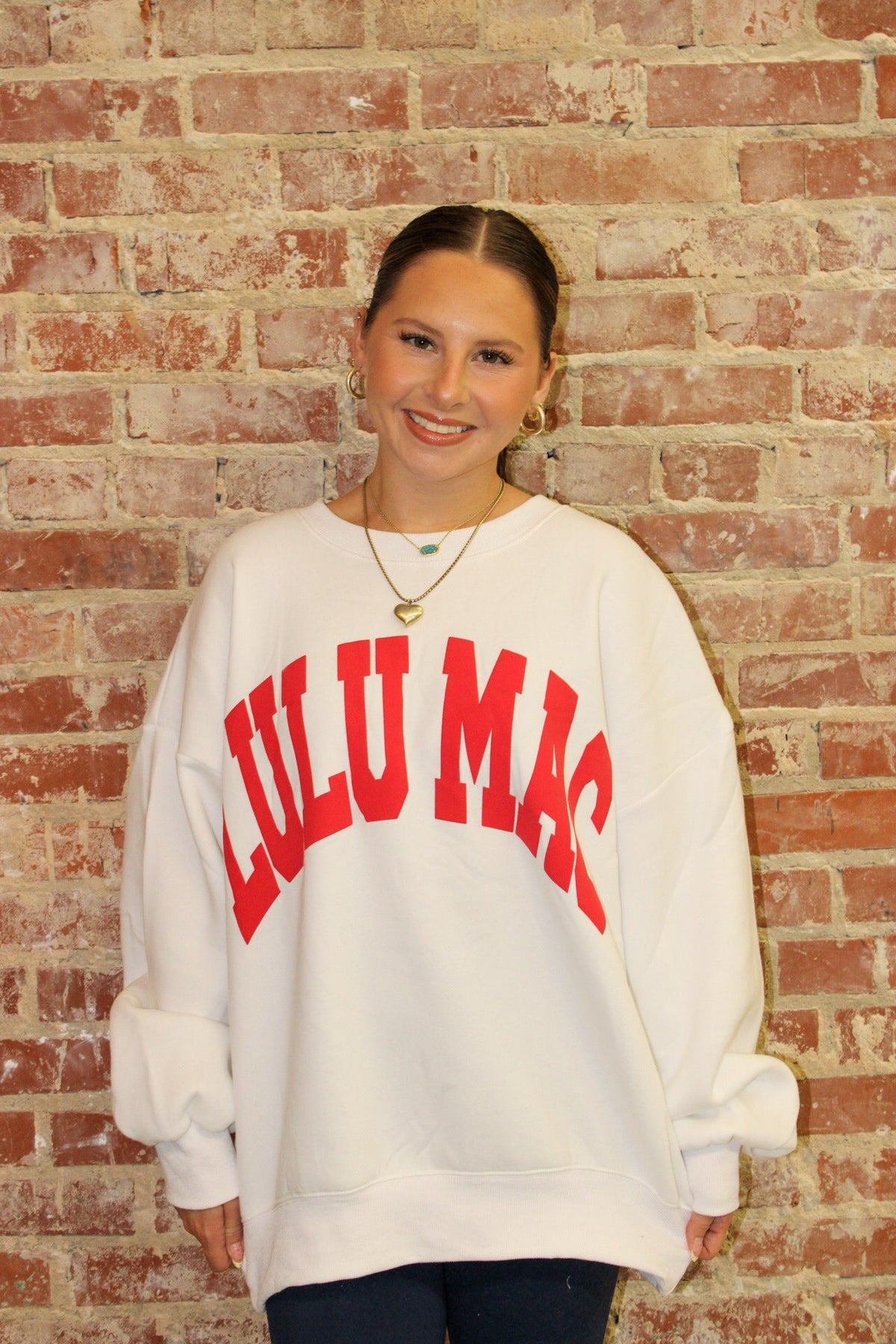 Lulu Mac White/Red Puff Sweatshirt Girlie Girl Originals
