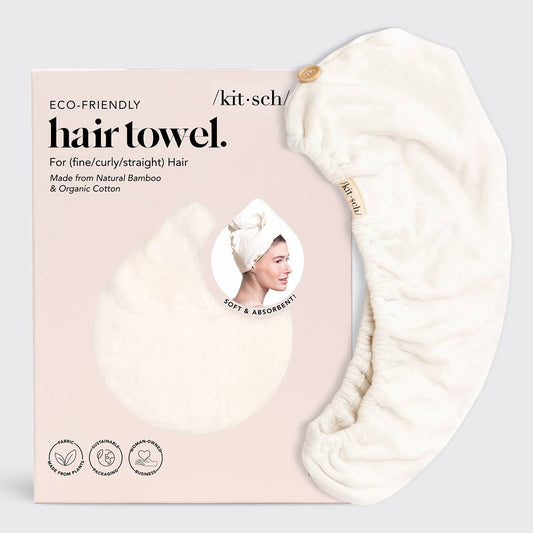 KITSCH - Quick Dry Hair Towel - Ivory KITSCH