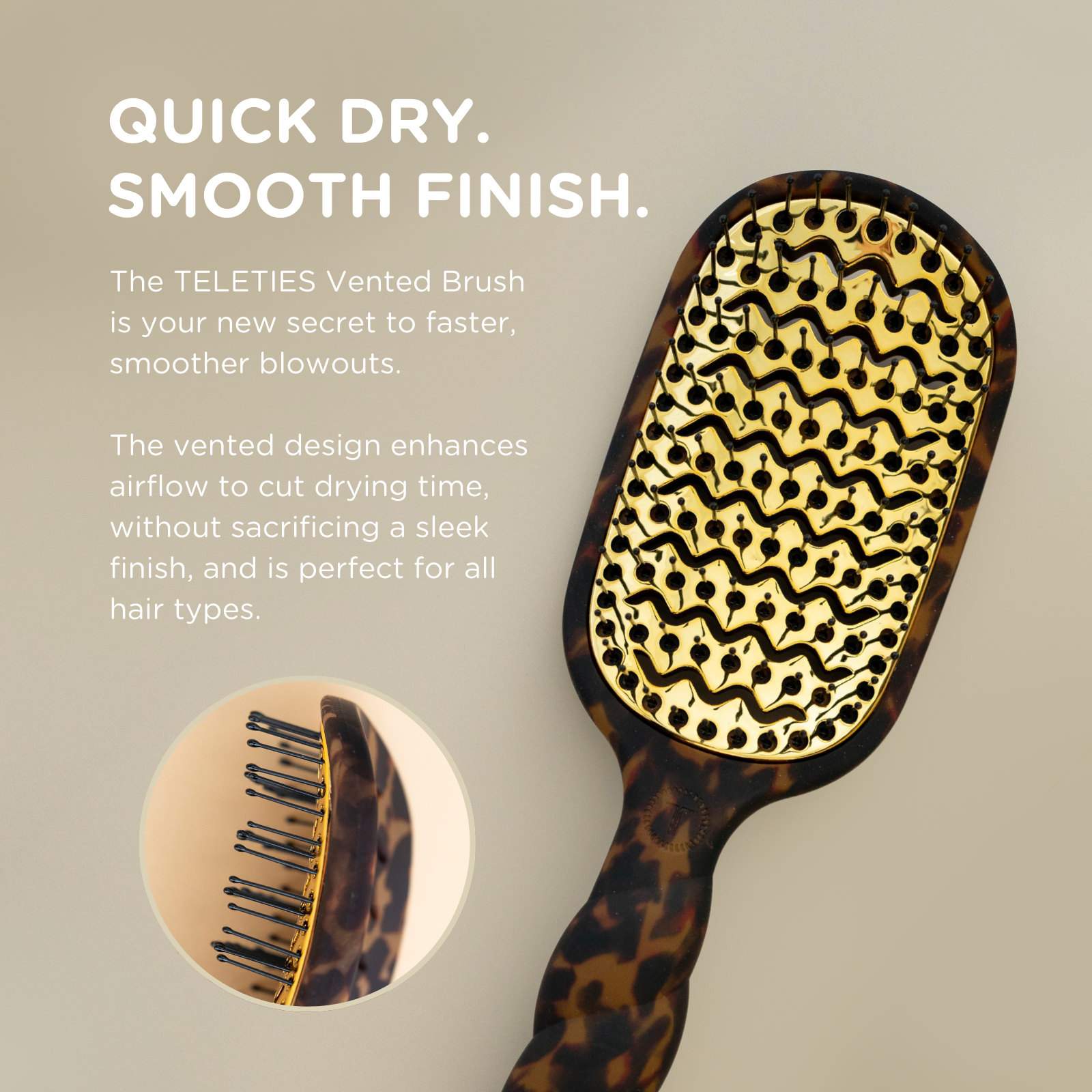 TELETIES - Vented Hair Brush | Tortoise TELETIES