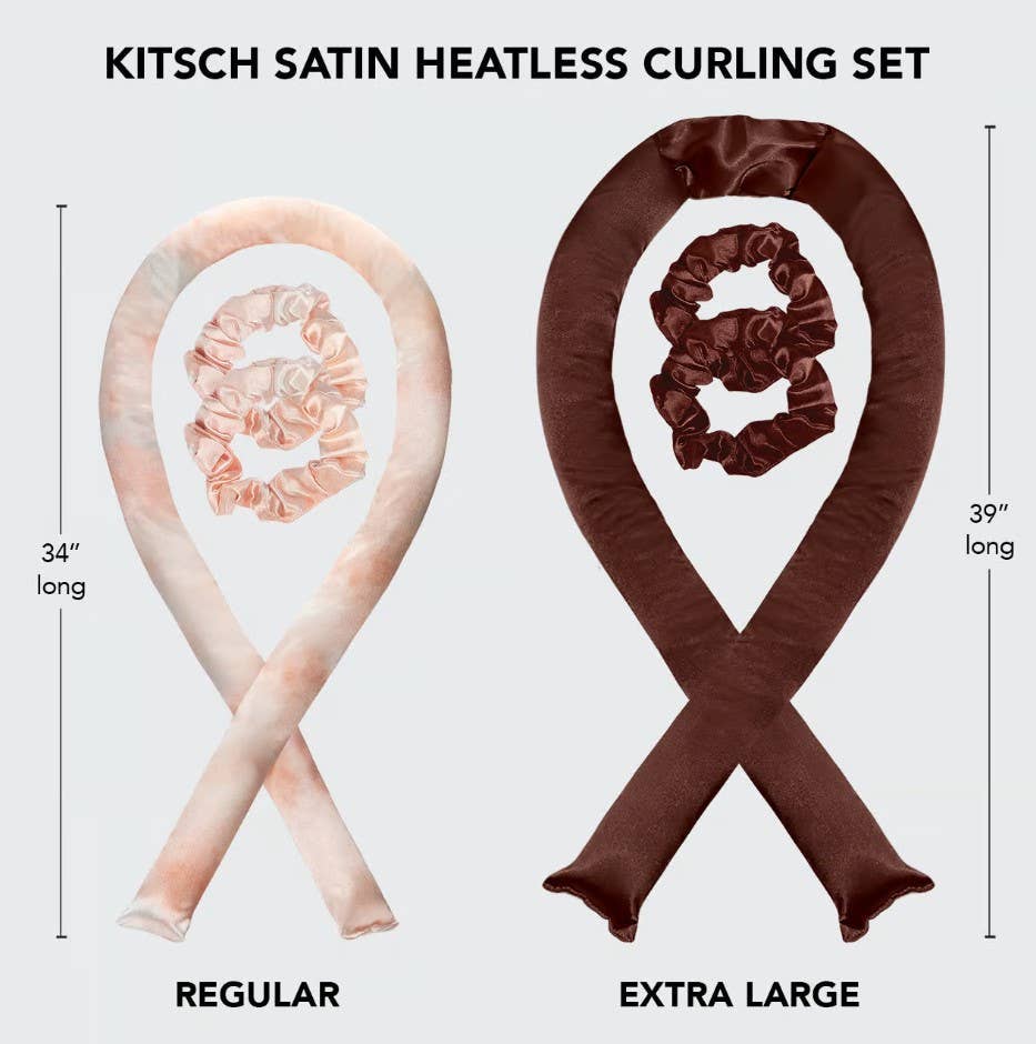 KITSCH - XL Satin Heatless Curling Set - Chocolate KITSCH