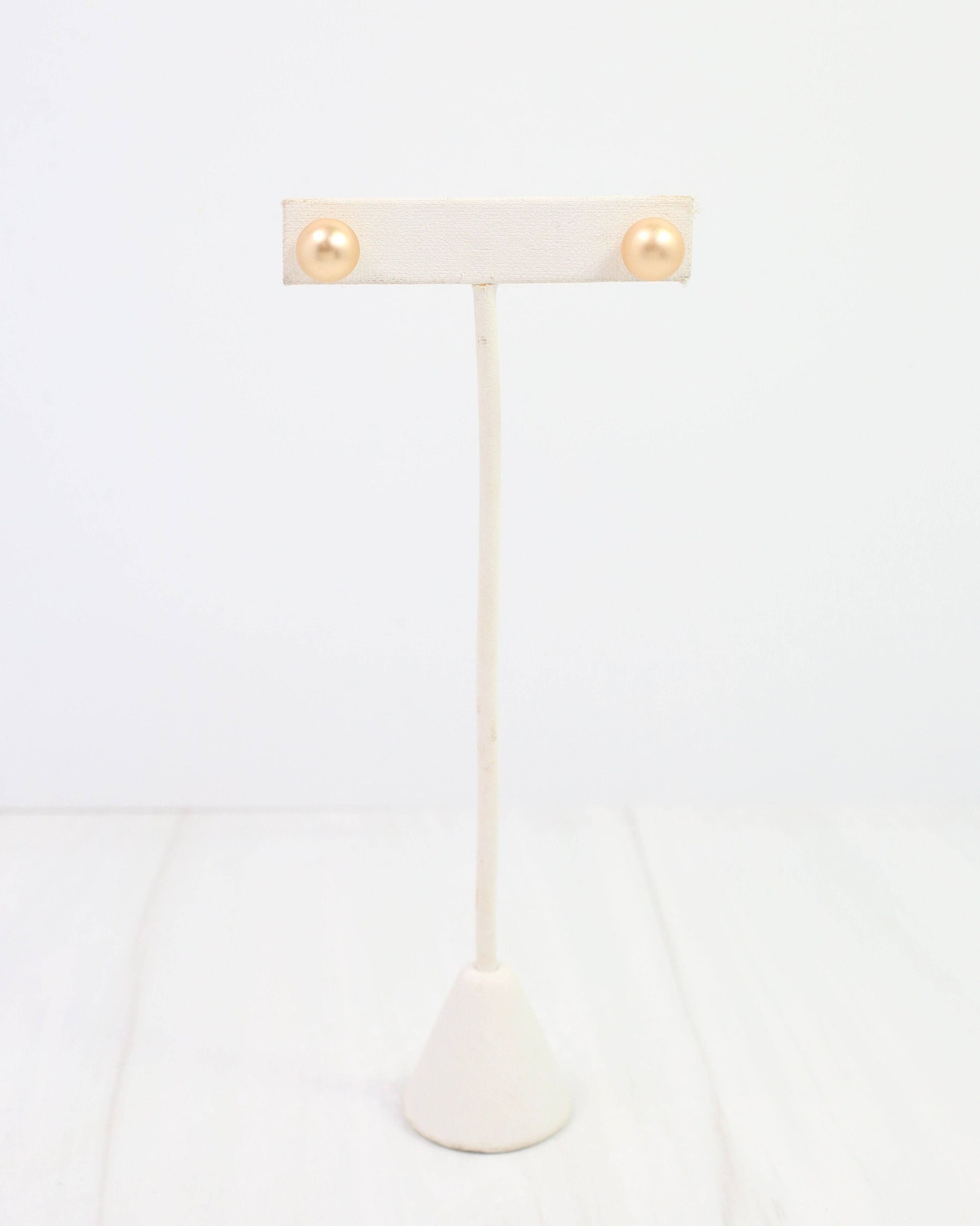 Caroline Hill - Bailey Small Ball Earring WR Worn Gold: Default Caroline Hill