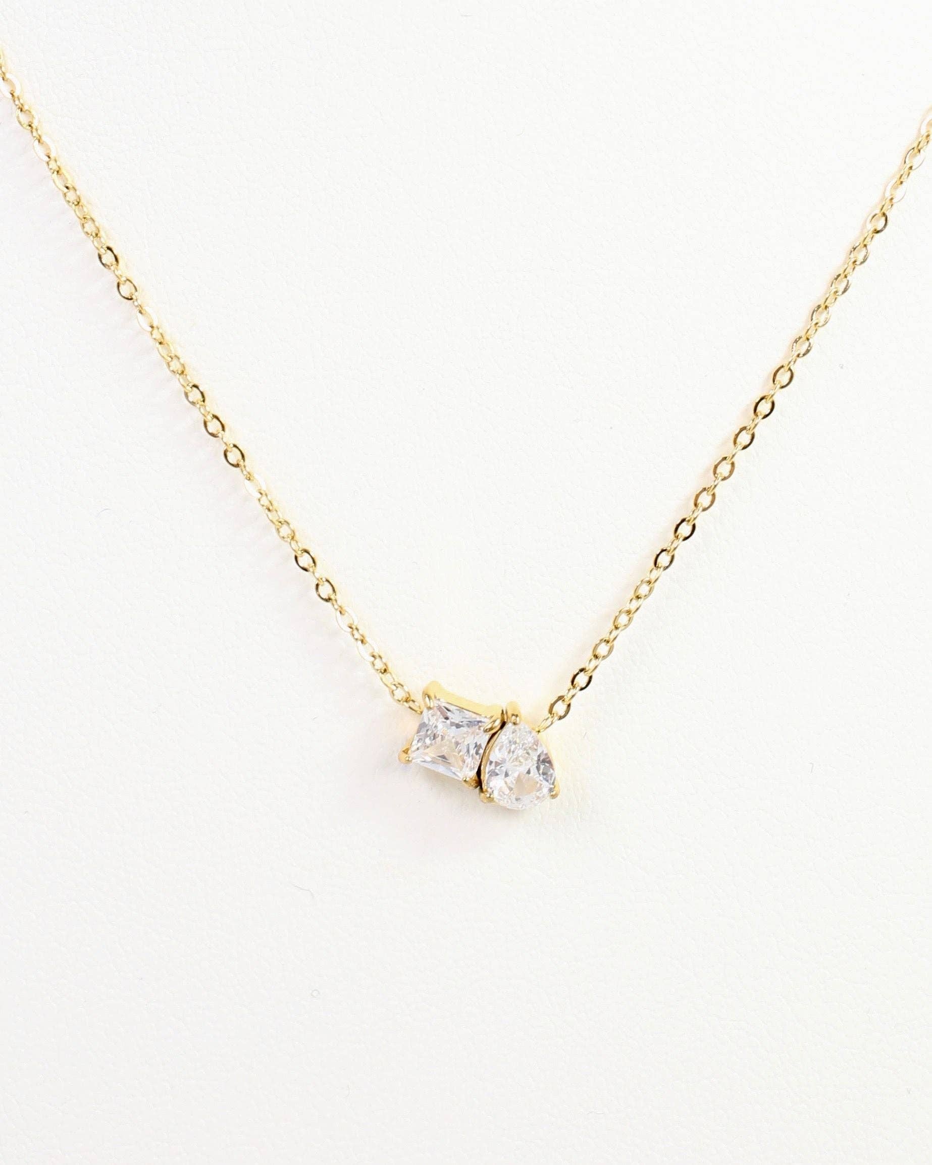 Caroline Hill - Windsor CZ Necklace Gold: Default Caroline Hill