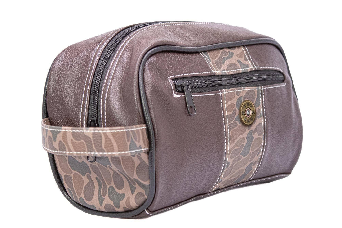 Zep-Pro - Shot Shell Brown Pebble Old School Camo Men's Toiletry Dopp Bag.: Brown/Tan Zep-Pro
