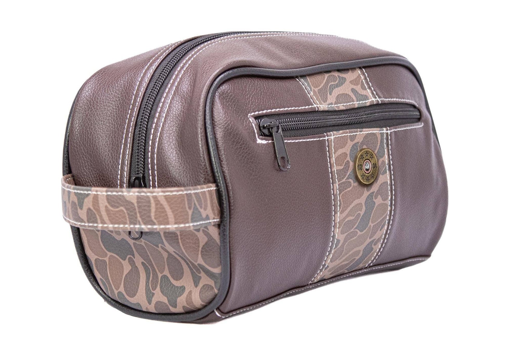 Zep-Pro - Shot Shell Brown Pebble Old School Camo Men's Toiletry Dopp Bag.: Brown/Tan Zep-Pro