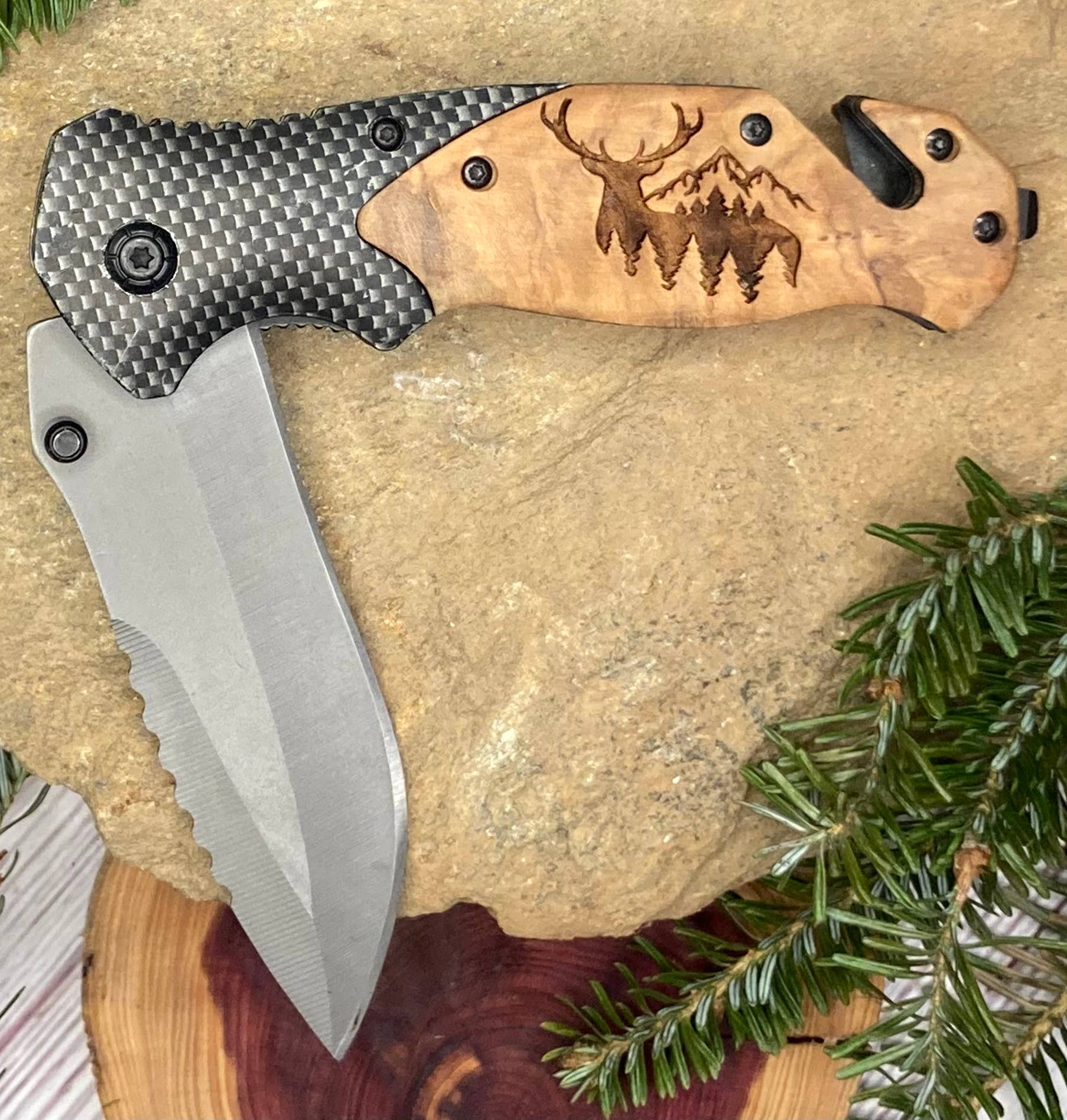 Quail Tail Laser Art - Deer Mountain Trees #1 Quail Tail Laser Art