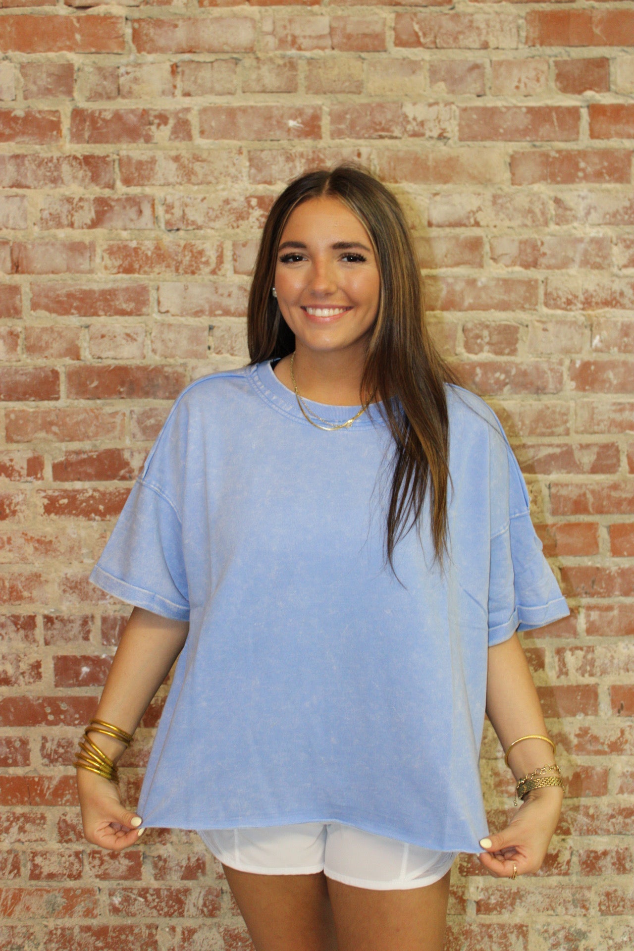 Zenana French Terry Acid Washed T Shirt zenana