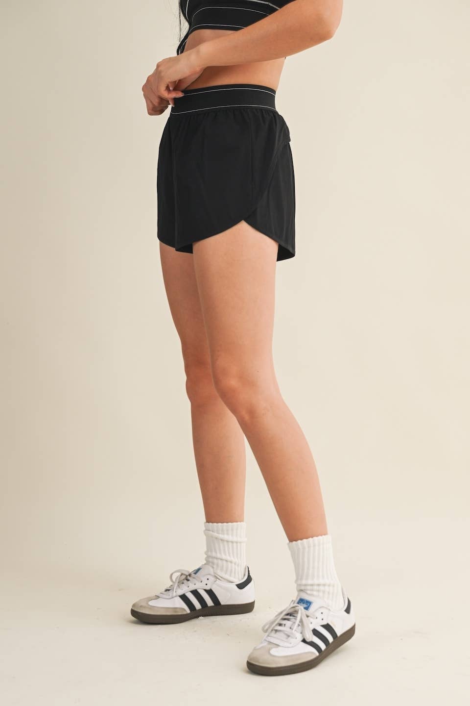 KIMBERLY C - Lightweight Shorts with Elastic Waistband: Black / S KIMBERLY C