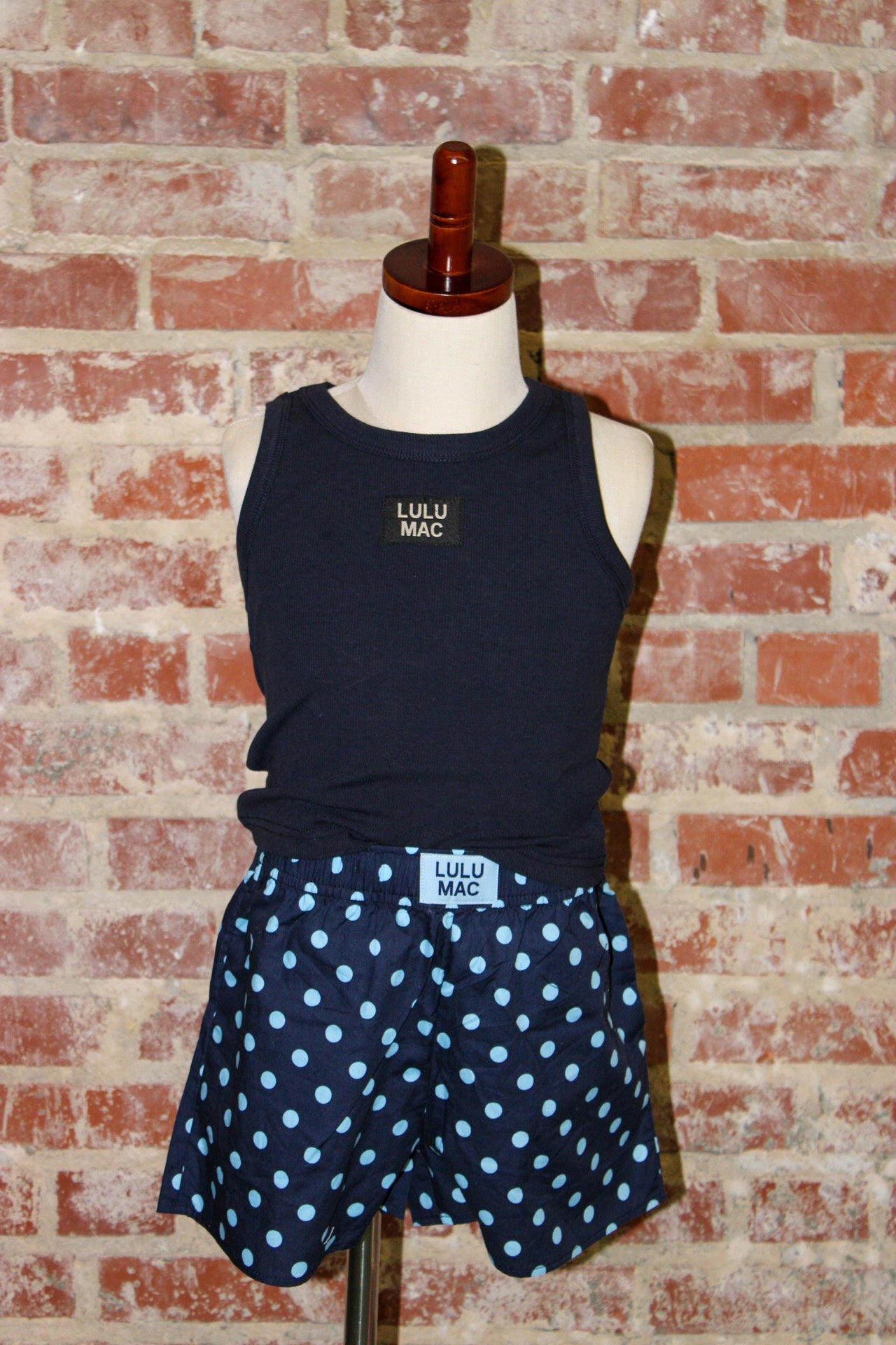 Lulu Mac Navy Youth Solid Tank Top Girlie Girl Originals