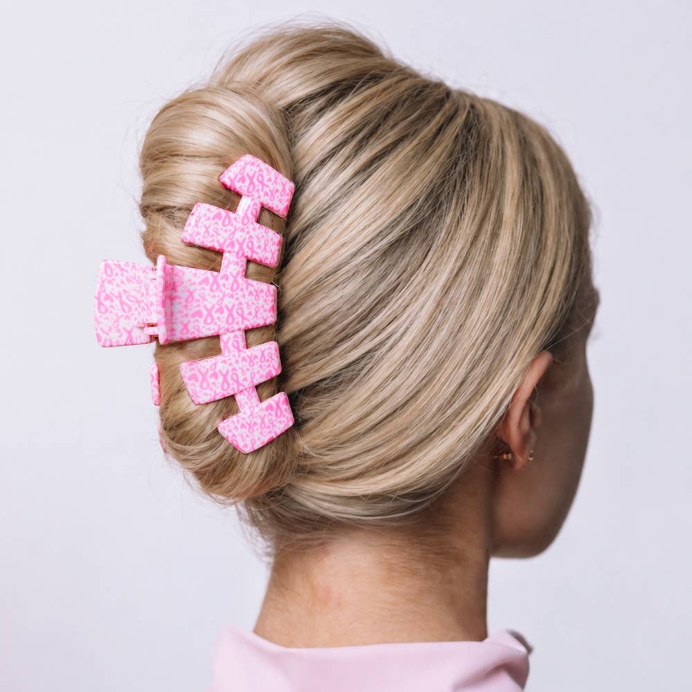 TELETIES - Classic | Breast Cancer Awareness | Large | Claw Clip TELETIES