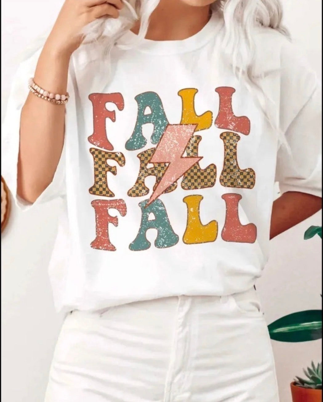 Blume & Co. Plaid Fall Lightning Graphic Tee BLUME + CO