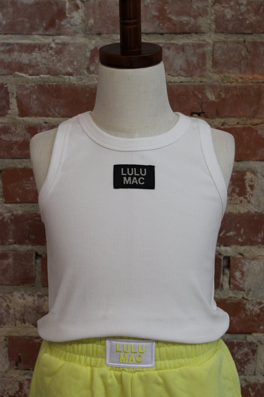 Lulu Mac Youth 1000 White Solid Tank Top Girlie Girl Originals
