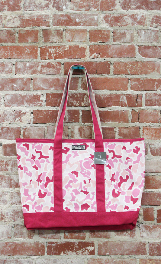 Local Girl Pink Localflage Beach Tote Bag LOCAL BOY OUTFITTER