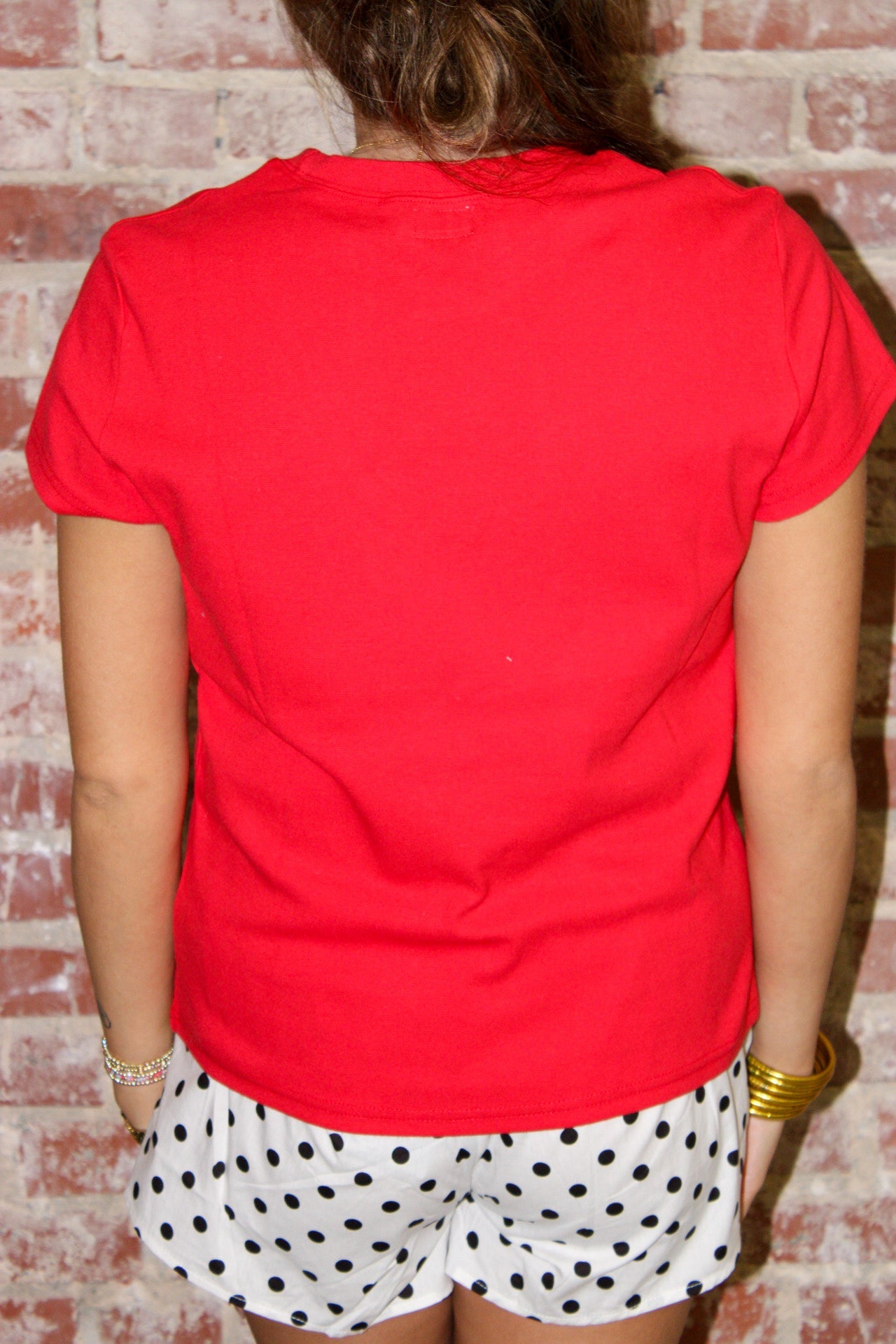 Lulu Mac Red Babydoll Short Sleeve Top Girlie Girl Originals