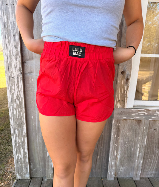 Lulu Mac Red DD Athletic Shorts