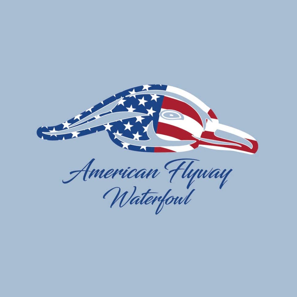 American Flyway Waterfowl - Stars and Stripes Tee - Light Blue: XXL American Flyway Waterfowl