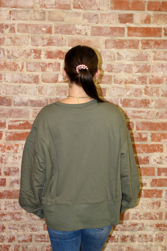 Local Girl Olive Daily Crew Top LOCAL BOY OUTFITTER