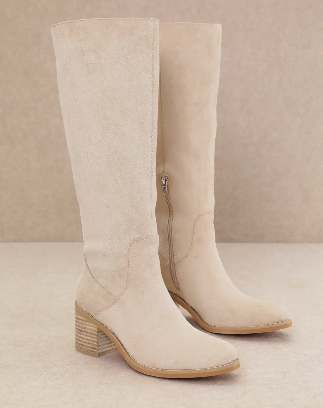 Mi.iM Juno Tall Beige Suede Boots Miracle Miles (Mi.iM)