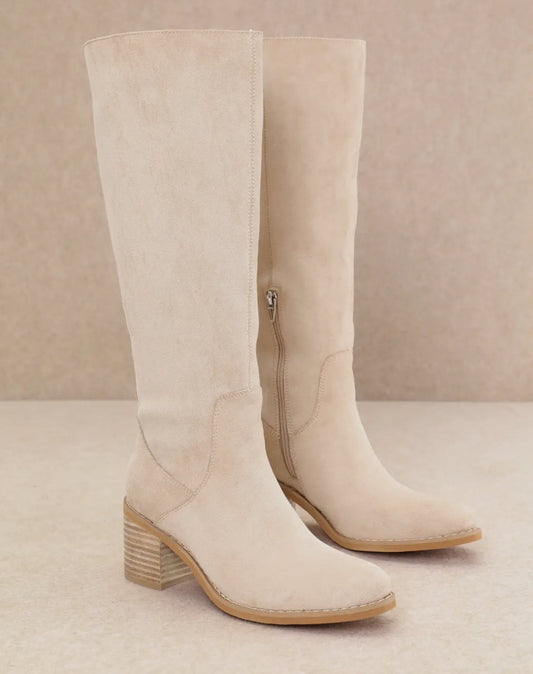 Mi.iM Juno Tall Beige Suede Boots Miracle Miles (Mi.iM)