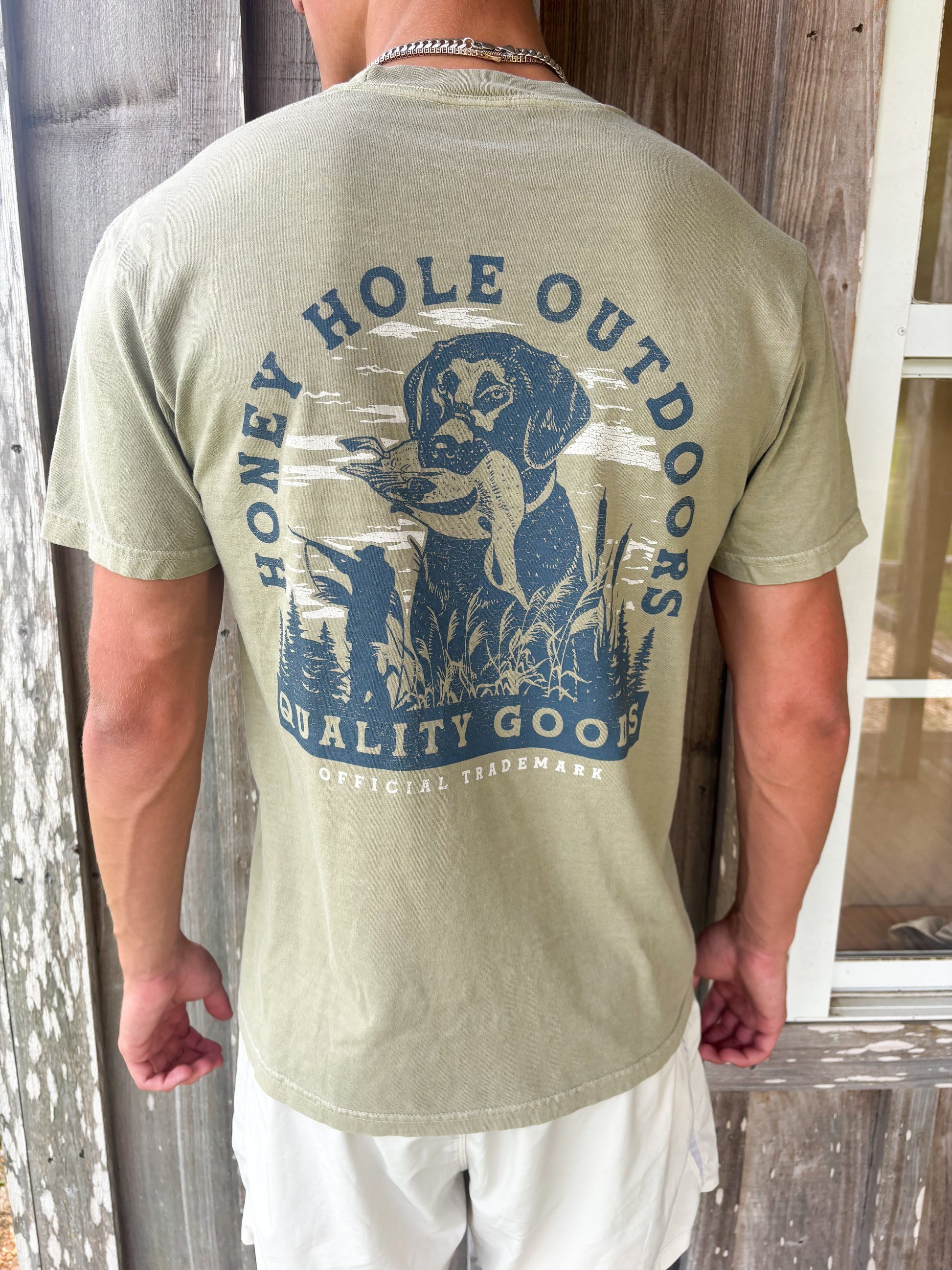 Mens Retriever Short Sleeve T-Shirt Honey Hole Outdoors