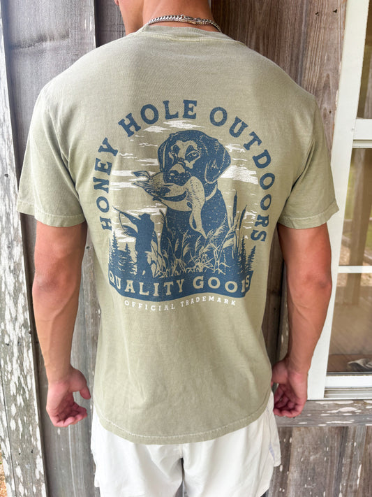 Mens Retriever Short Sleeve T-Shirt Honey Hole Outdoors