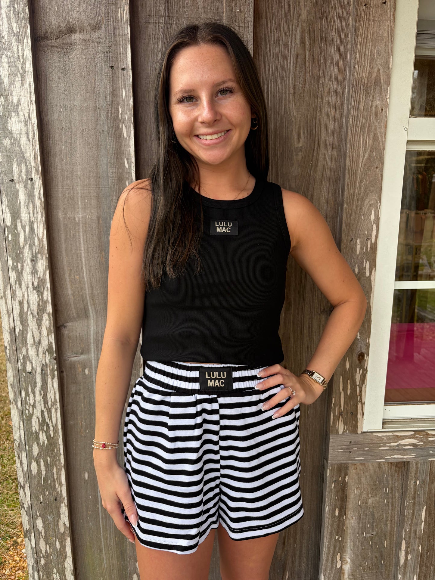 Lulu Mac Black Stripe Shorts Girlie Girl Originals